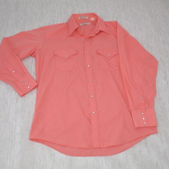 Shelpers Women's‎ Salmon pink long sleeve button down shirt, Size XL - Picture 1 of 9